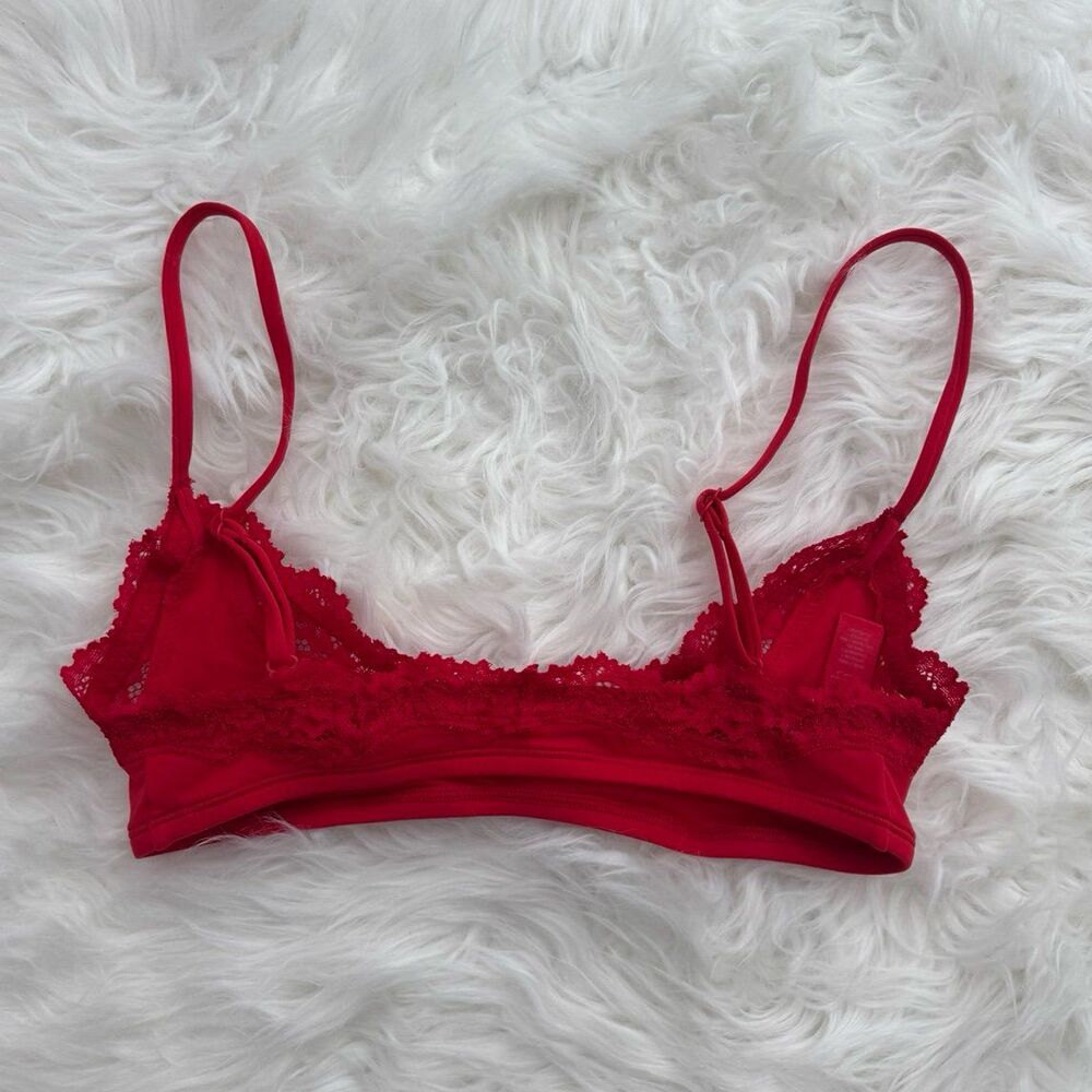 Skim Fits Everybody Lace Scoop Bralette Ruby Red Size XXS - Picture 5 of 7